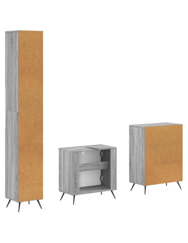 Set di armadietti da bagno in 3 pezzi BREDA Sonoma grigio