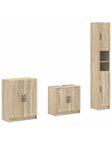 Set di armadietti da bagno in 3 pezzi UTRECHT Rovere Sonoma