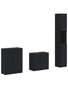 Set di armadietti da bagno in 3 pezzi UTRECHT Nero