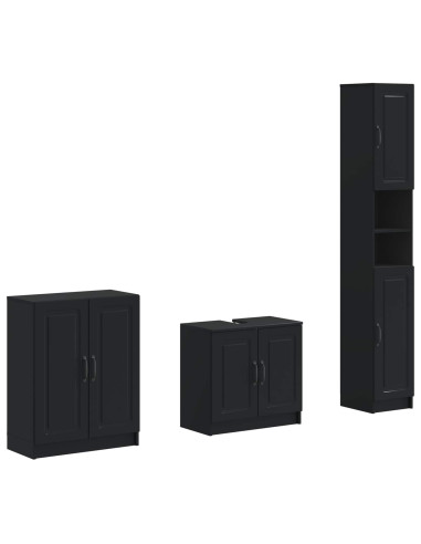 Set di armadietti da bagno in 3 pezzi UTRECHT Nero