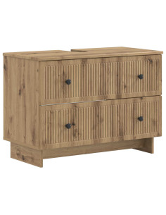 Set di Armadi da Bagno da 2 Pezzi EDE Rovere Artigianale 2