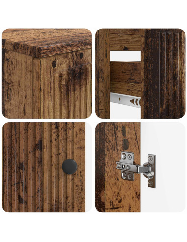 Set di Armadi da Bagno da 2 Pezzi EDE Legno antico
