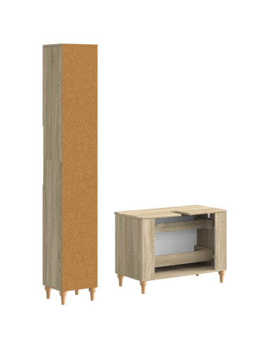 Set di Armadi da Bagno da 2 Pezzi ALKMAAR Rovere Sonoma