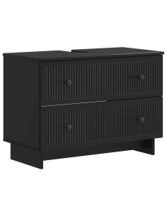 Set di Armadi da Bagno da 2 Pezzi EDE Nero Legno ingegnerizzato 2