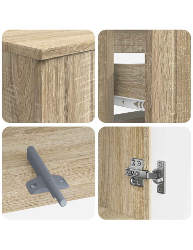 Set di Armadi da Bagno da 2 Pezzi ZWOLLE Rovere Sonoma