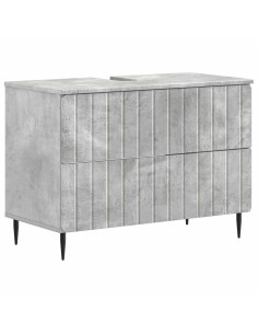 Set di Armadi da Bagno da 2 Pezzi ZWOLLE Grigio Cemento 2