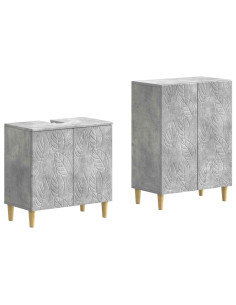 Set di Armadi da Bagno da 2 Pezzi DELFT Grigio Cemento