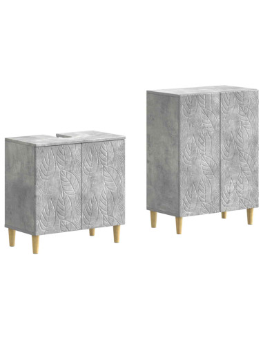 Set di Armadi da Bagno da 2 Pezzi DELFT Grigio Cemento