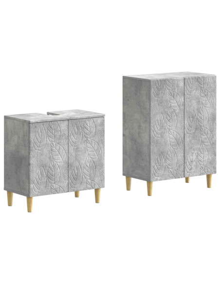 Set di Armadi da Bagno da 2 Pezzi DELFT Grigio Cemento