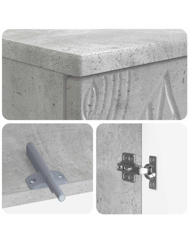 Set di Armadi da Bagno da 2 Pezzi DELFT Grigio Cemento