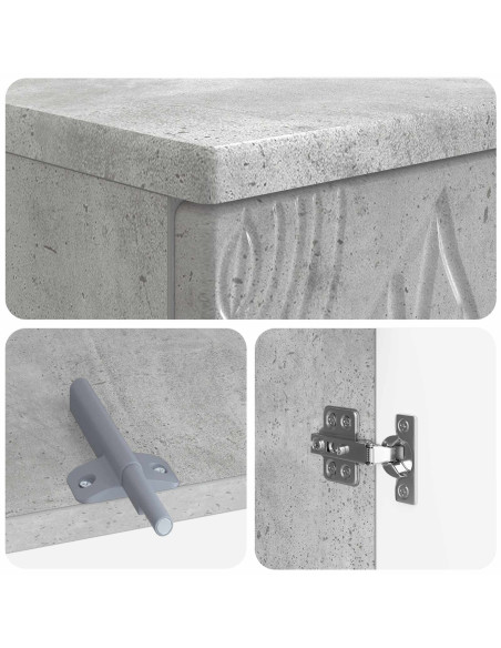 Set di Armadi da Bagno da 2 Pezzi DELFT Grigio Cemento