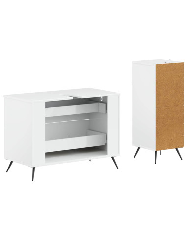 Set di Armadi da Bagno da 2 Pezzi BREDA Bianco Lucido