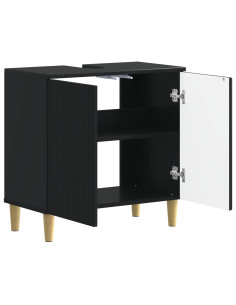 Armadio per Lavabo da Bagno ARNHEM Nero 59,5 x 31,5 x 59 cm 2