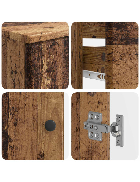 Set di Armadi da Bagno da 2 Pezzi BREDA Legno antico