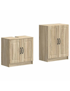 Set di Armadi da Bagno da 2 Pezzi UTRECHT Rovere Sonoma
