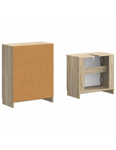 Set di Armadi da Bagno da 2 Pezzi UTRECHT Rovere Sonoma