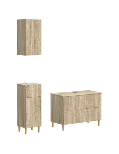 Set di armadietti da bagno in 3 pezzi DELFT Rovere Sonoma