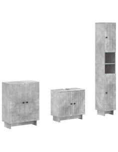 Set di armadietti da bagno in 3 pezzi EDE Grigio Cemento