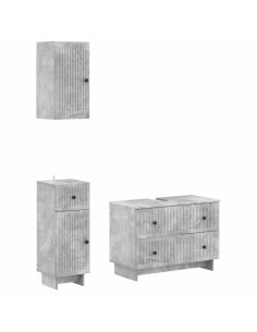 Set di armadietti da bagno in 3 pezzi EDE Grigio Cemento