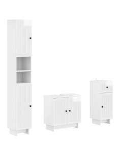 Set di armadietti da bagno in 3 pezzi EDE Legno ingegnerizzato
