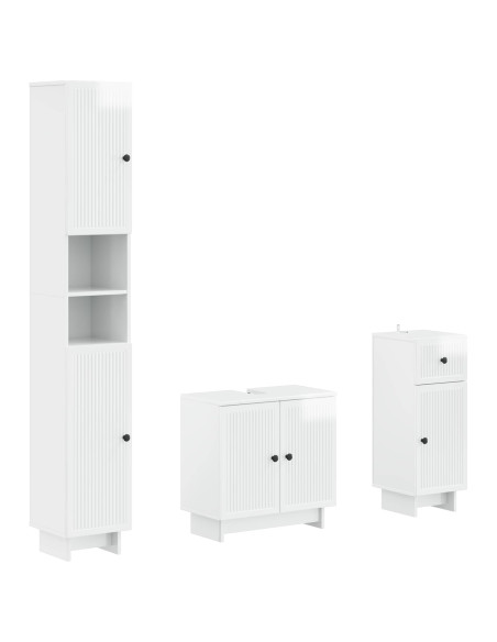 Set di armadietti da bagno in 3 pezzi EDE Legno ingegnerizzato