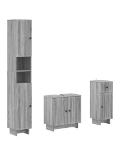 Set di armadietti da bagno in 3 pezzi EDE Legno ingegnerizzato