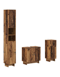 Set di armadietti da bagno in 3 pezzi EDE Legno ingegnerizzato