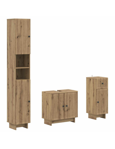 Set di armadietti da bagno in 3 pezzi EDE Legno ingegnerizzato