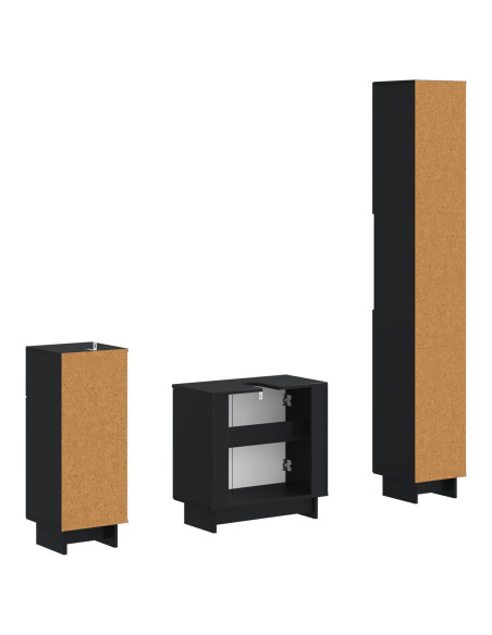 Set di armadietti da bagno in 3 pezzi EDE Legno ingegnerizzato