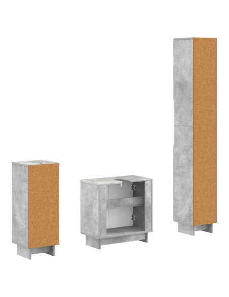Set di armadietti da bagno in 3 pezzi EDE Legno ingegnerizzato