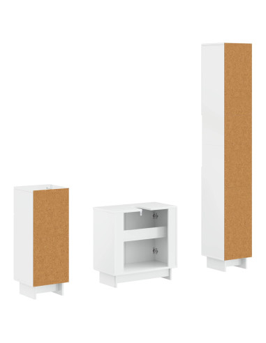 Set di armadietti da bagno in 3 pezzi EDE Legno ingegnerizzato