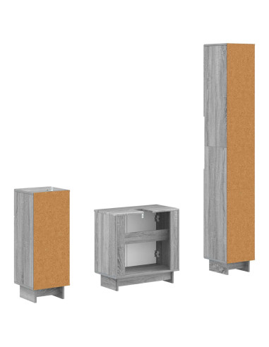 Set di armadietti da bagno in 3 pezzi EDE Legno ingegnerizzato