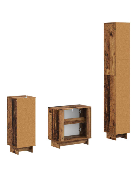 Set di armadietti da bagno in 3 pezzi EDE Legno ingegnerizzato
