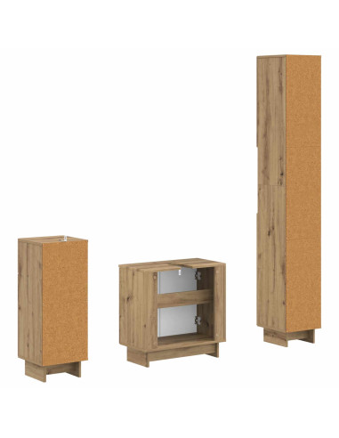 Set di armadietti da bagno in 3 pezzi EDE Legno ingegnerizzato