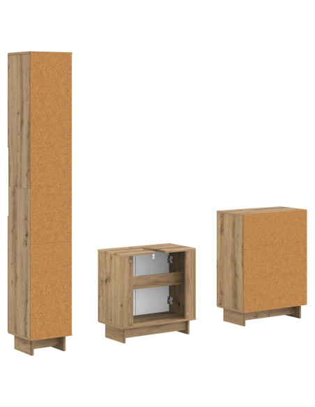 Set di armadietti da bagno in 3 pezzi EDE Rovere Artigianale