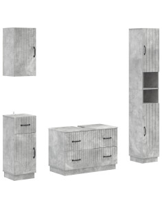 Set di Mobili da Bagno da 4 Pezzi HOORN Grigio Cemento