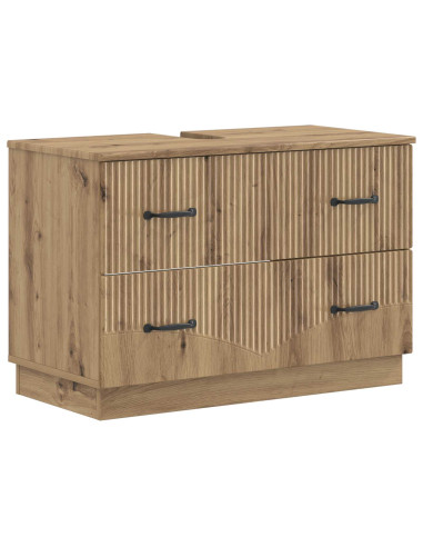 Set di Mobili da Bagno da 4 Pezzi HOORN Rovere Artigianale