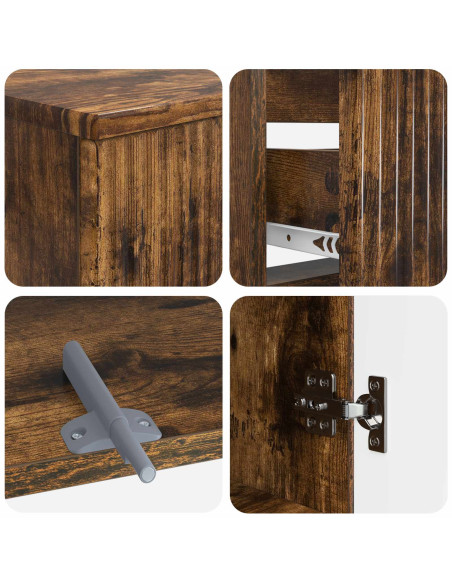 Set di Armadi da Bagno da 2 Pezzi ARNHEM Rovere Fumo