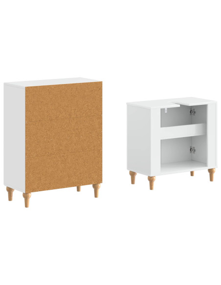Set di Armadi da Bagno da 2 Pezzi ALKMAAR Bianco Lucido