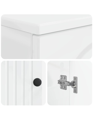 Set di Armadi da Bagno da 2 Pezzi ALKMAAR Bianco Lucido