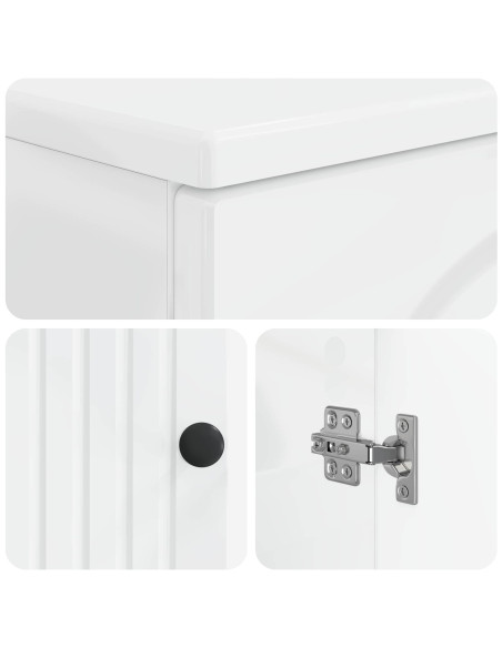 Set di Armadi da Bagno da 2 Pezzi ALKMAAR Bianco Lucido