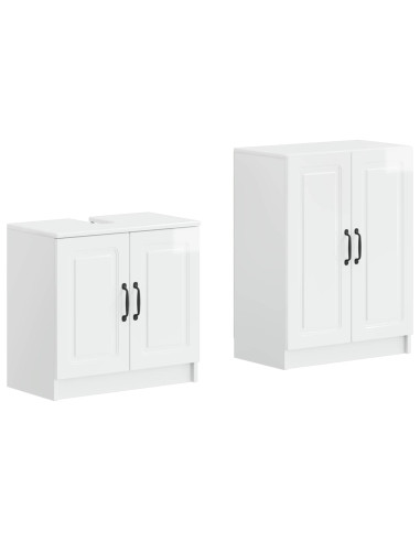 Set di Armadi da Bagno da 2 Pezzi UTRECHT Bianco Lucido