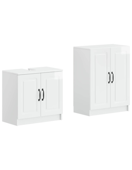 Set di Armadi da Bagno da 2 Pezzi UTRECHT Bianco Lucido