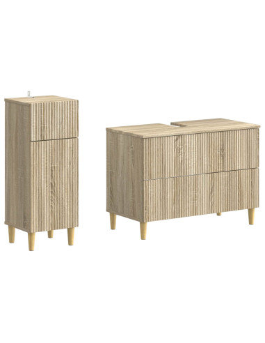 Set di Armadi da Bagno da 2 Pezzi ARNHEM Rovere Sonoma