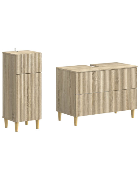 Set di Armadi da Bagno da 2 Pezzi ARNHEM Rovere Sonoma