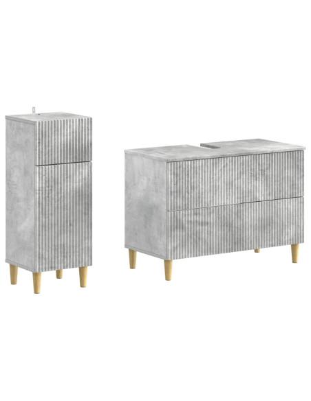 Set di Armadi da Bagno da 2 Pezzi ARNHEM Grigio Cemento