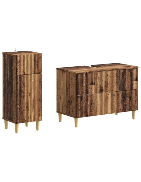 Set di Armadi da Bagno da 2 Pezzi ARNHEM Legno antico