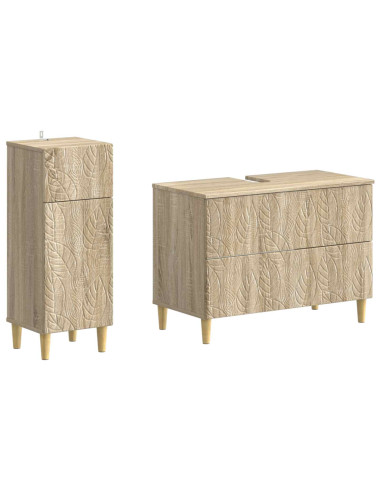 Set di Armadi da Bagno da 2 Pezzi DELFT Rovere Sonoma