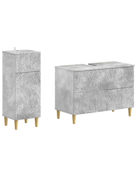 Set di Armadi da Bagno da 2 Pezzi DELFT Grigio Cemento