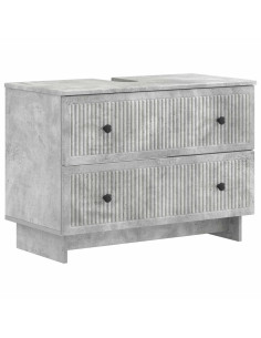 Set di Armadi da Bagno da 2 Pezzi EDE Grigio Cemento 2